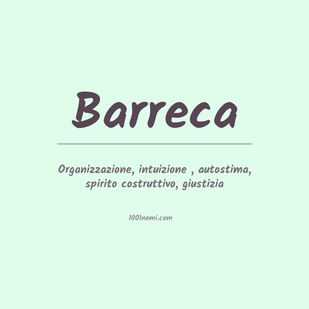 Significato del nome Barreca