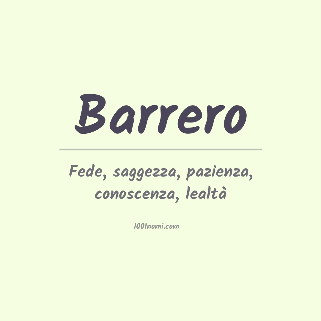 Significato del nome Barrero