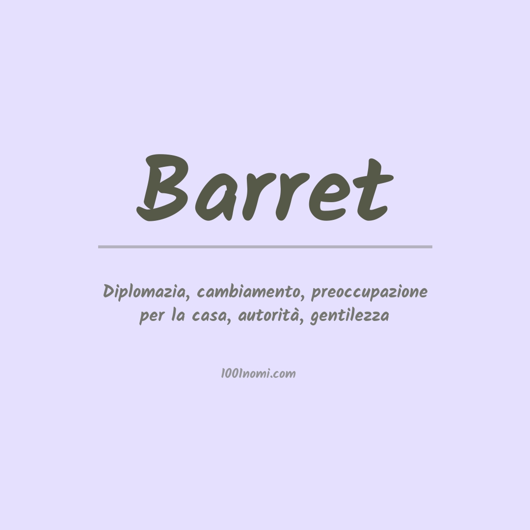 Significato del nome Barret