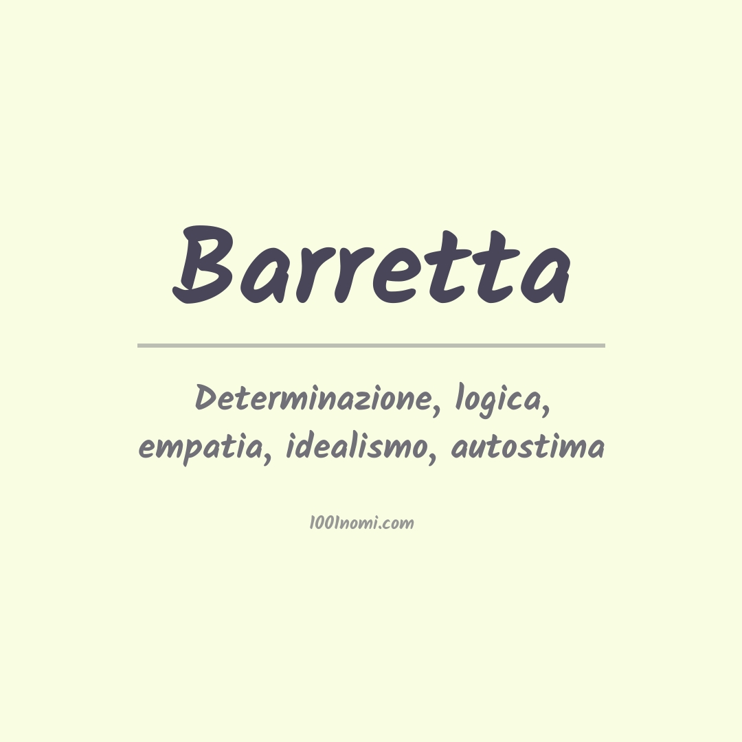 Significato del nome Barretta