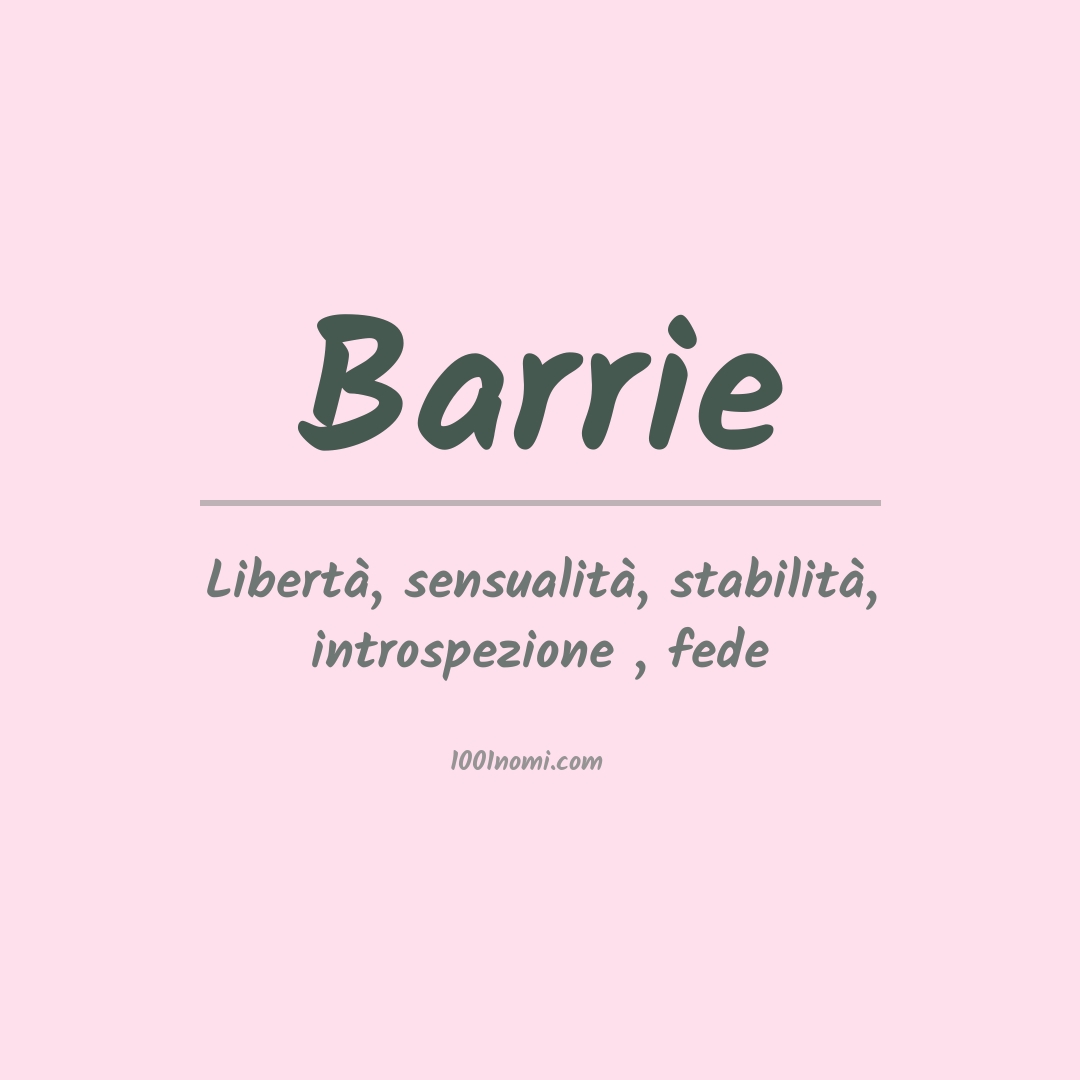 Significato del nome Barrie