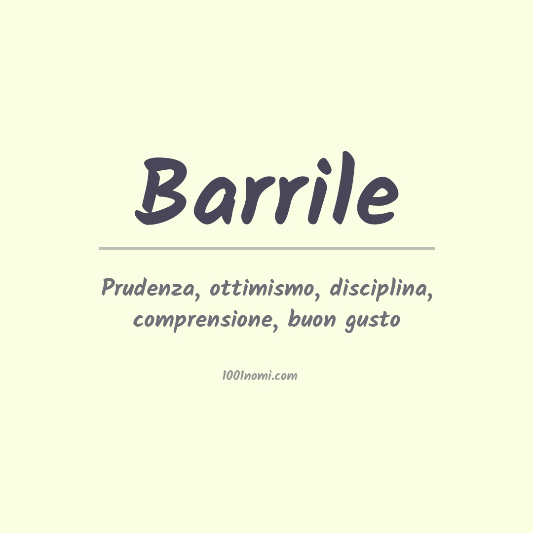 Significato del nome Barrile