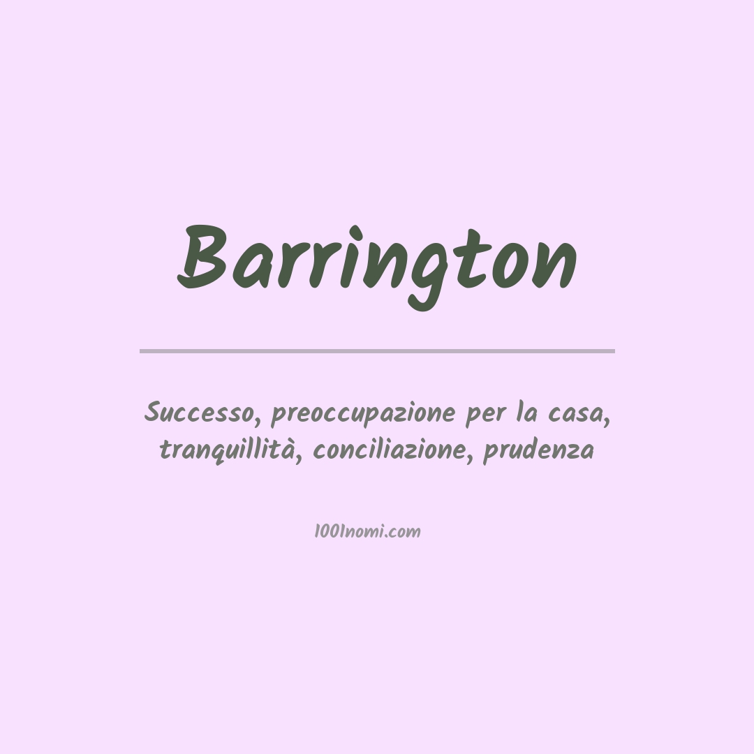 Significato del nome Barrington