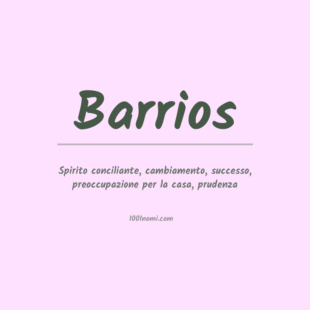 Significato del nome Barrios