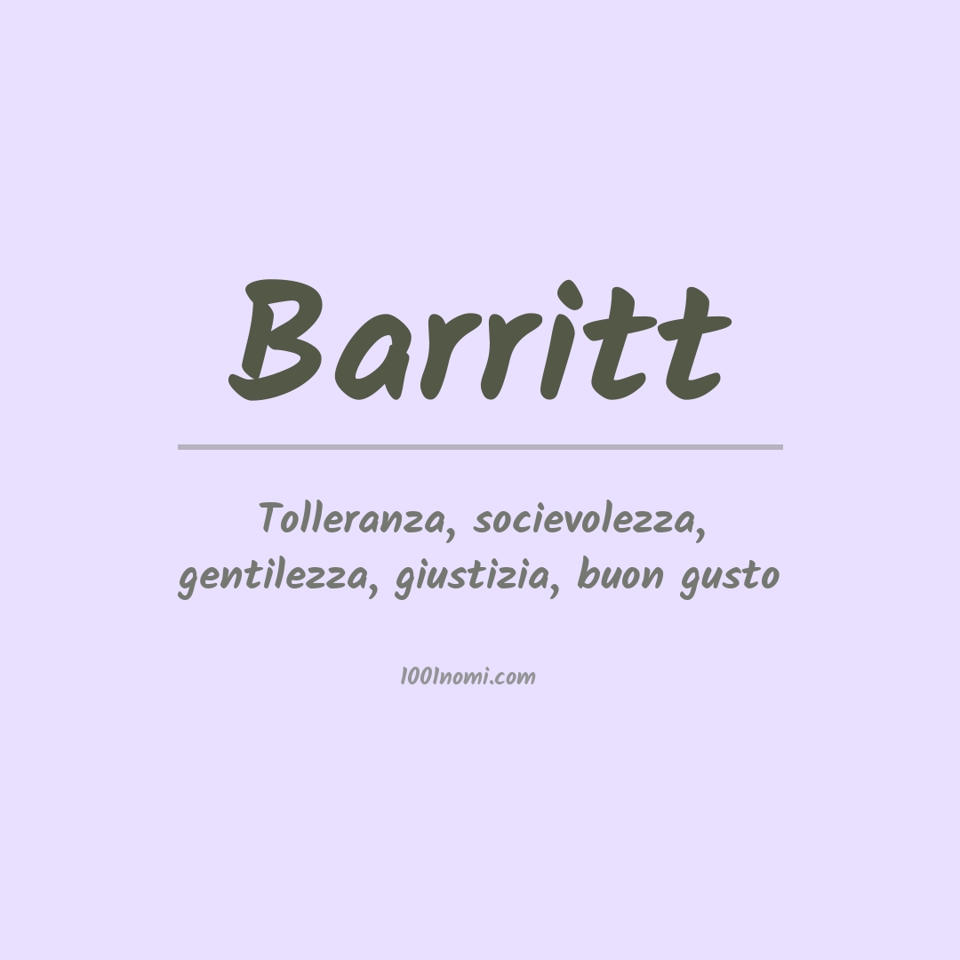 Significato del nome Barritt