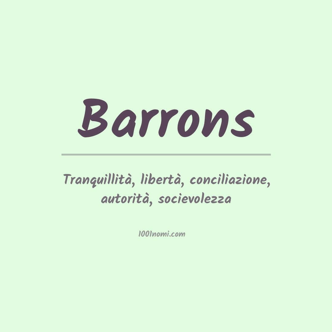 Significato del nome Barrons