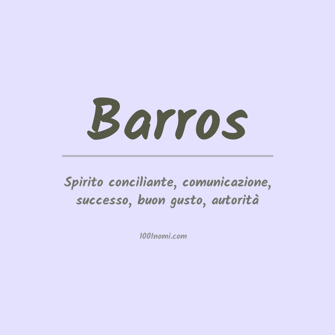 Significato del nome Barros