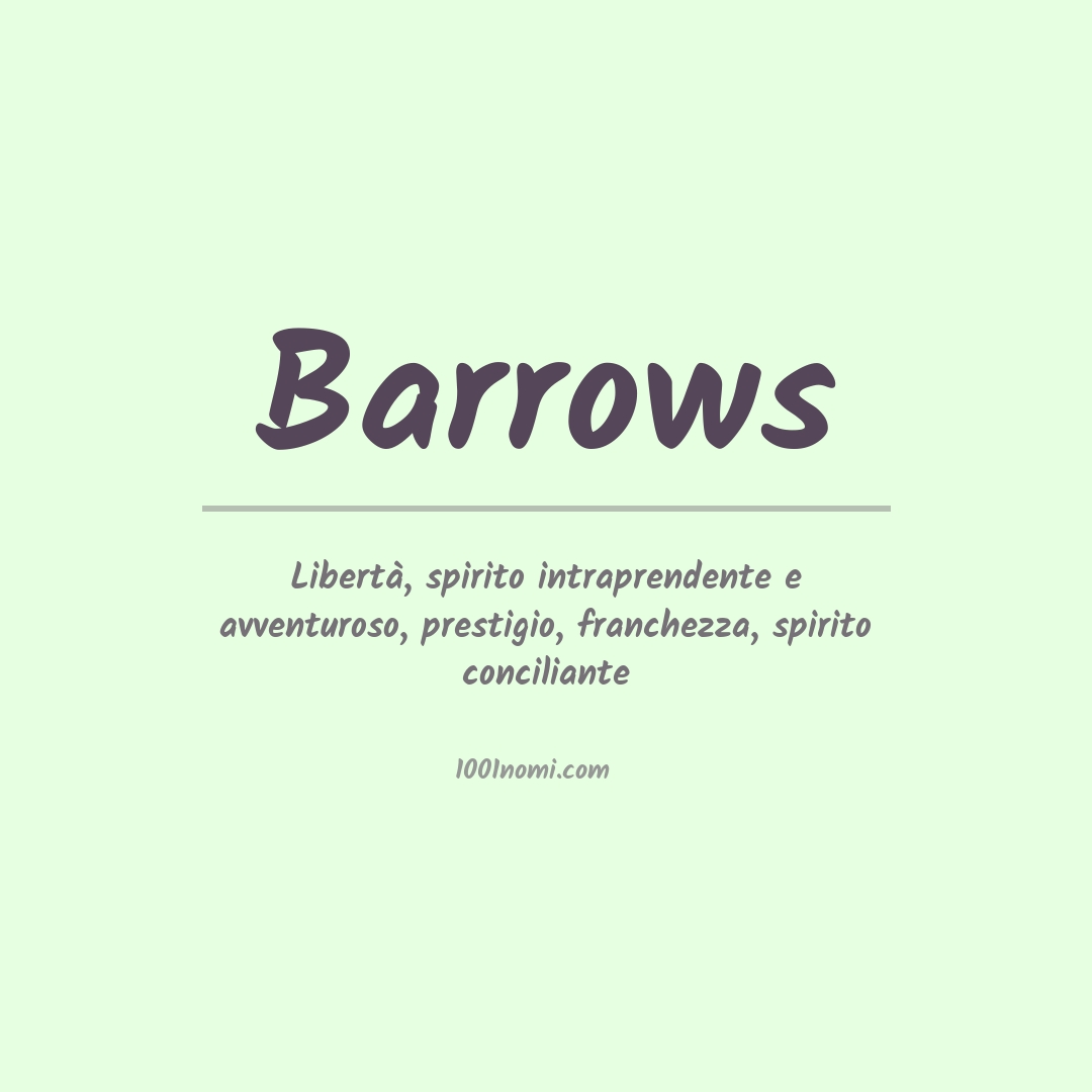 Significato del nome Barrows