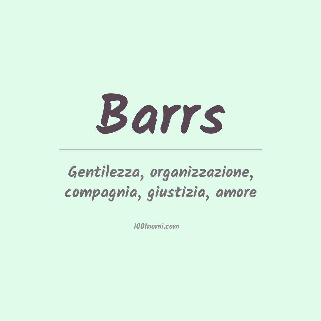 Significato del nome Barrs