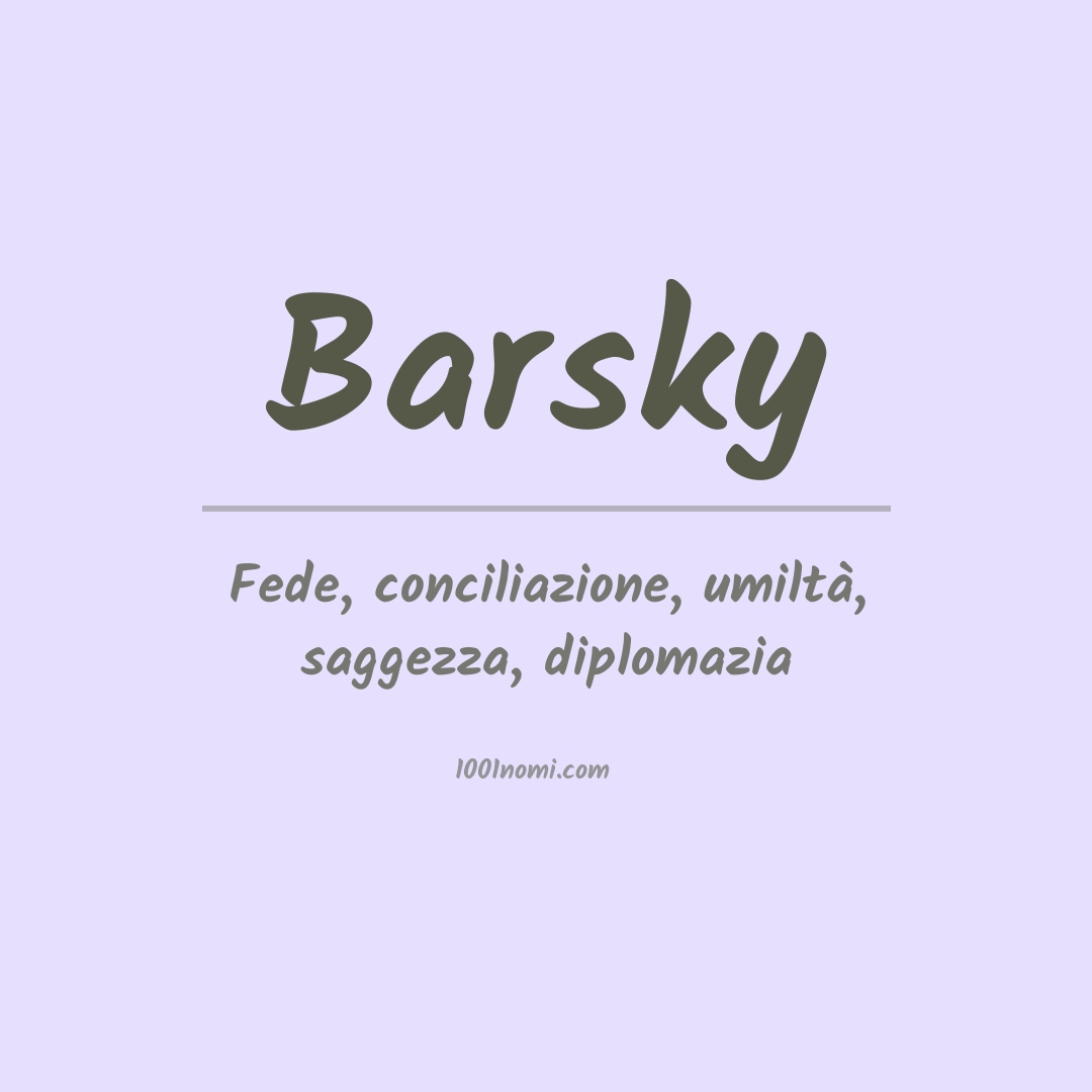 Significato del nome Barsky