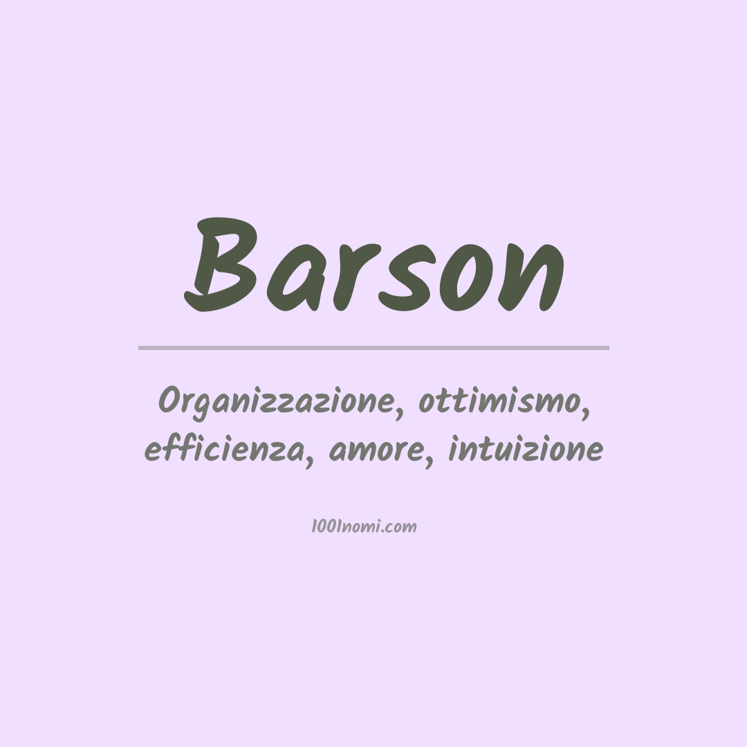 Significato del nome Barson