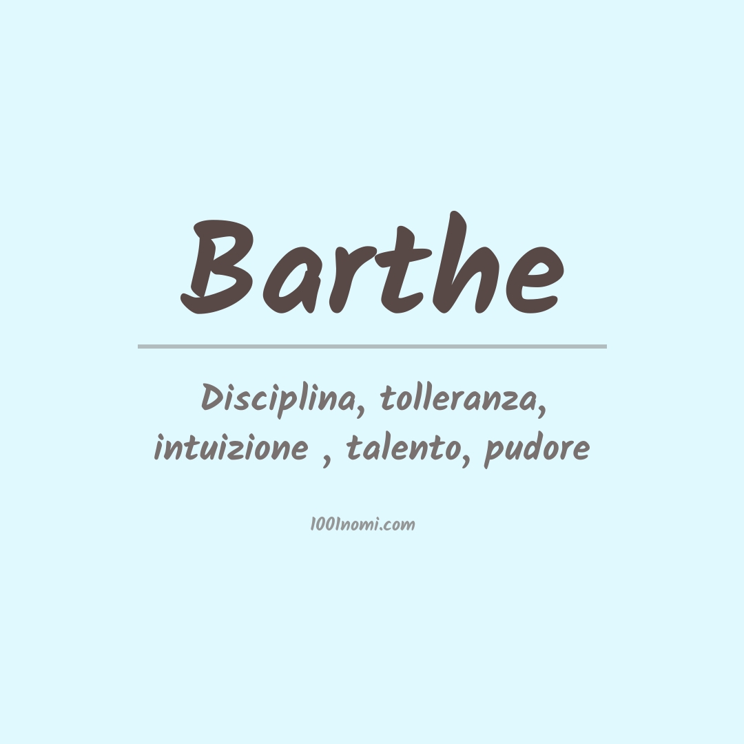 Significato del nome Barthe