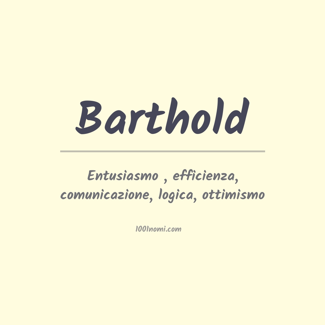 Significato del nome Barthold