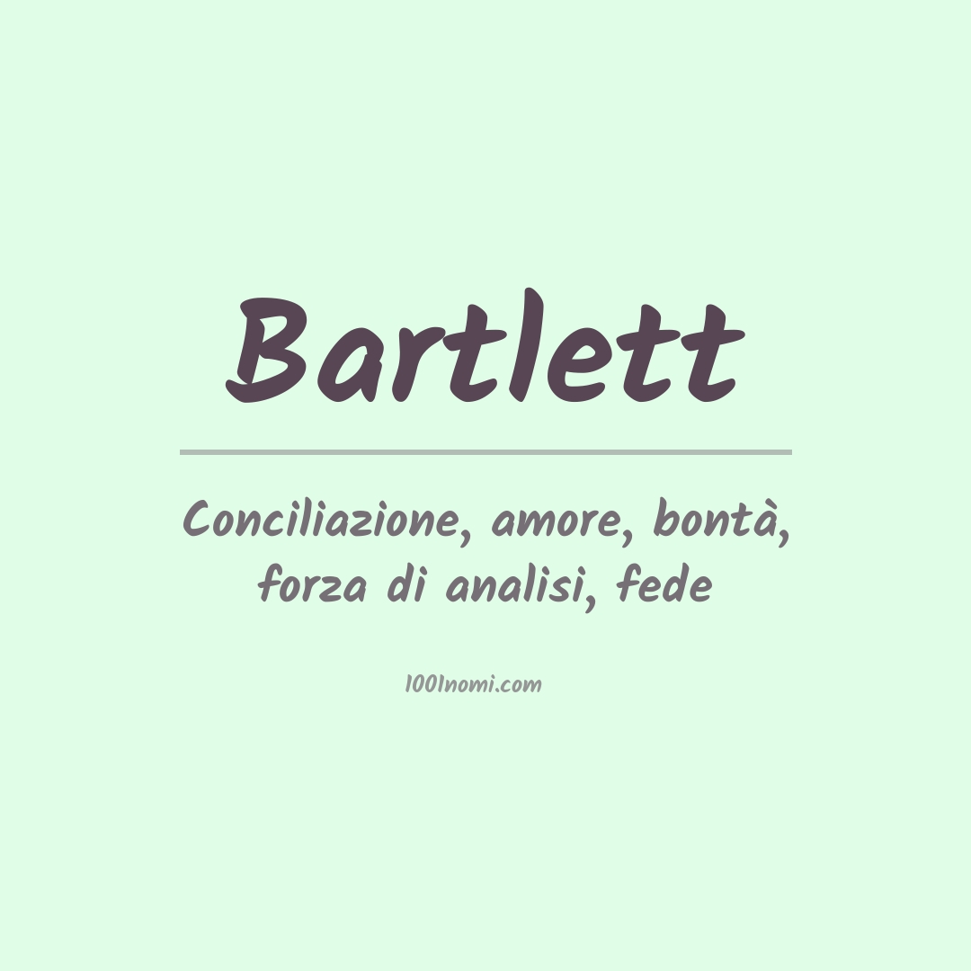 Significato del nome Bartlett