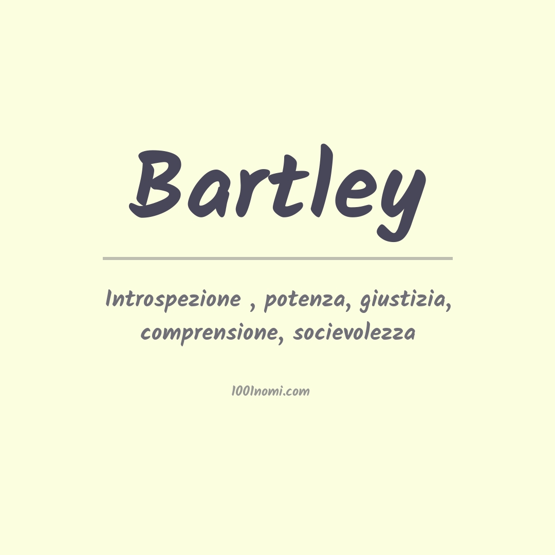 Significato del nome Bartley