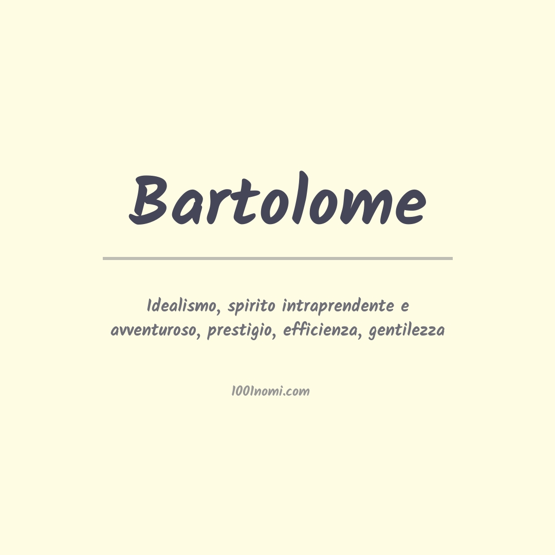 Significato del nome Bartolome