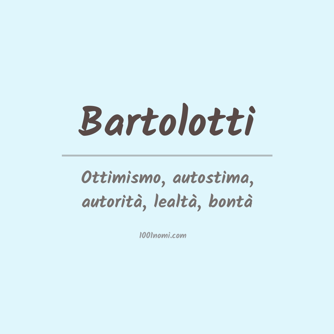 Significato del nome Bartolotti