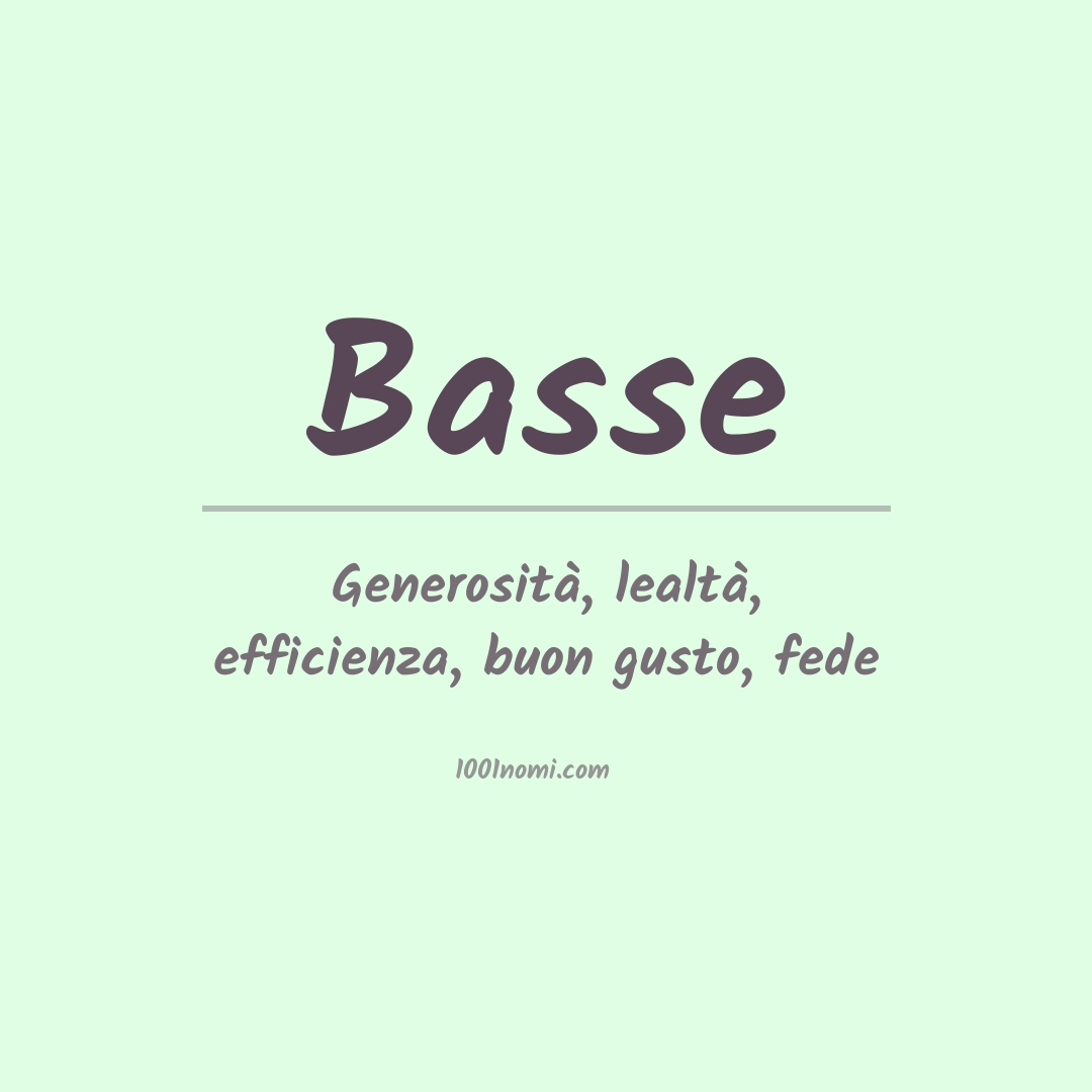 Significato del nome Basse