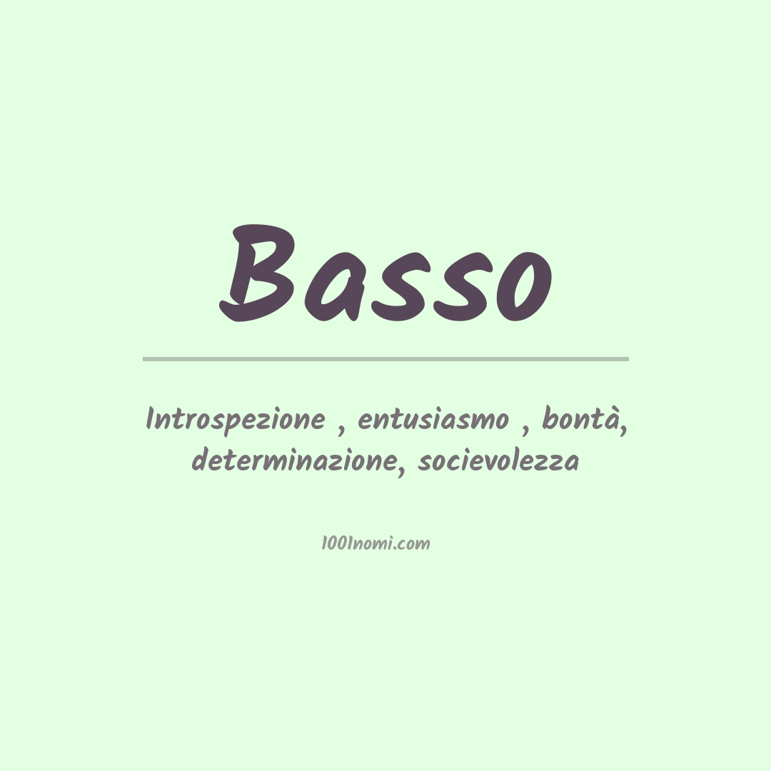 Significato del nome Basso