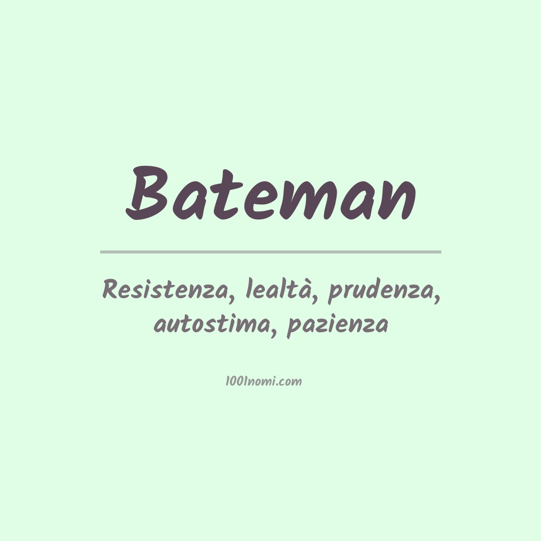 Significato del nome Bateman