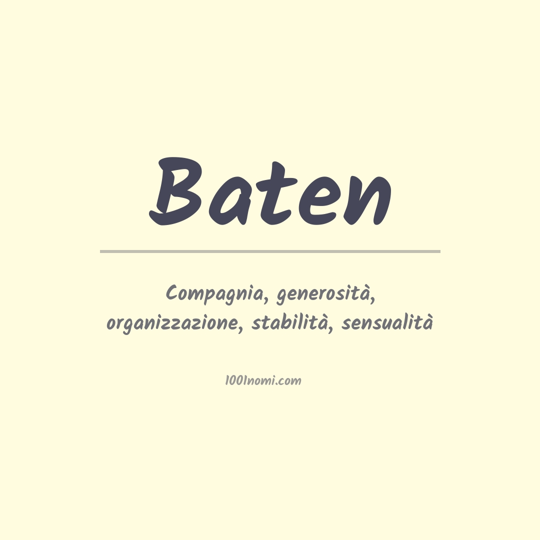 Significato del nome Baten