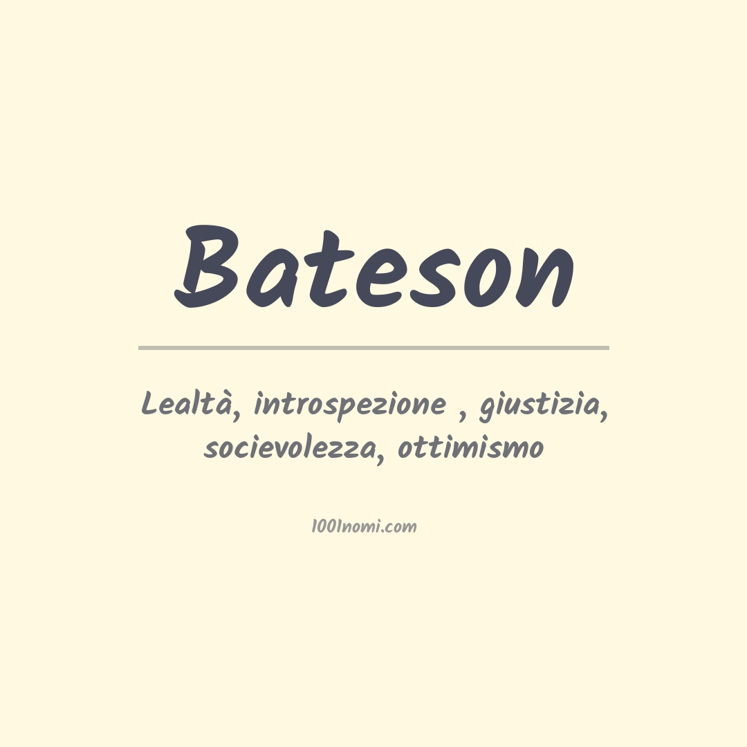 Significato del nome Bateson