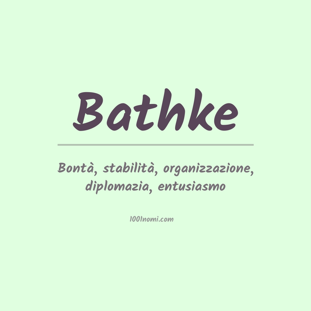 Significato del nome Bathke Significato del nome Bathke