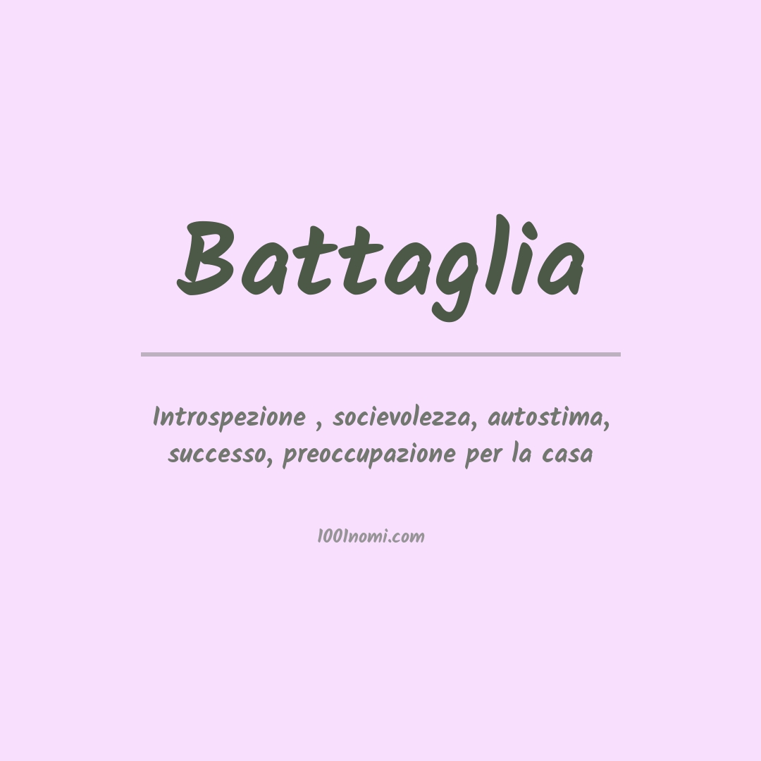 Significato del nome Battaglia