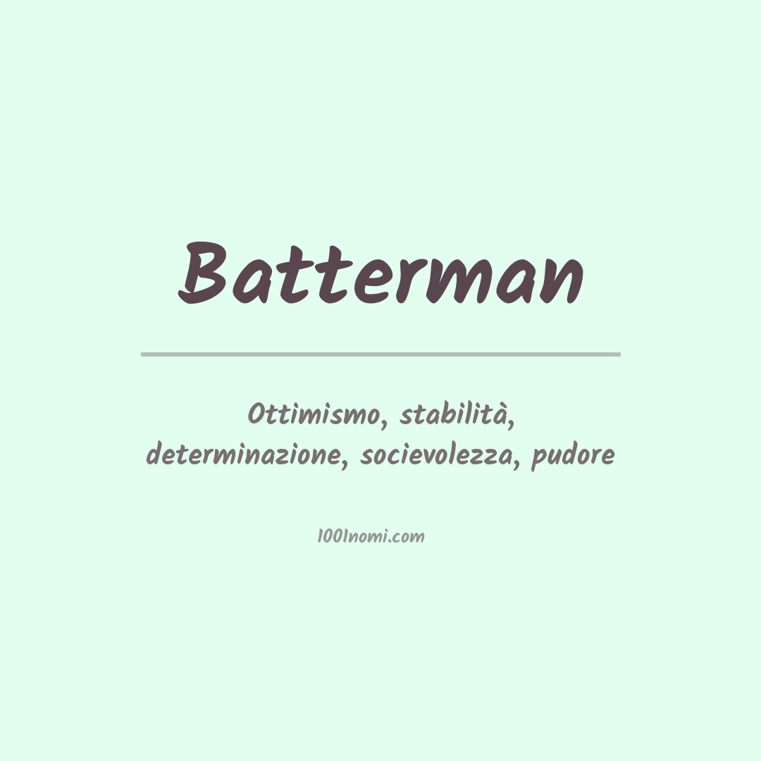 Significato del nome Batterman