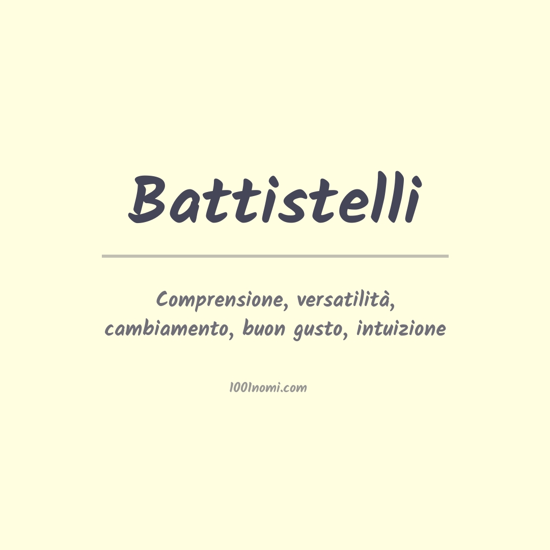 Significato del nome Battistelli Significato del nome Battistelli