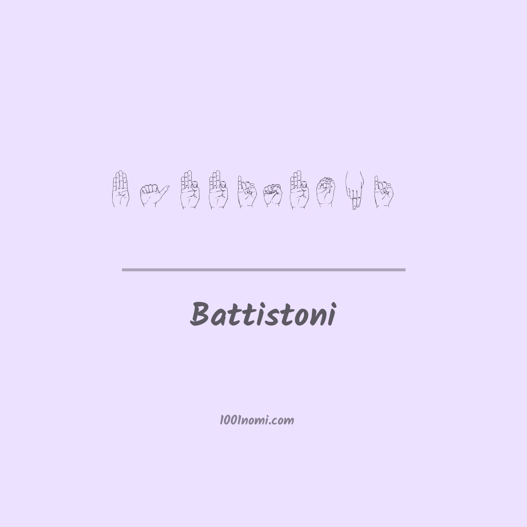 Battistoni nella lingua dei segni Battistoni nella lingua dei segni
