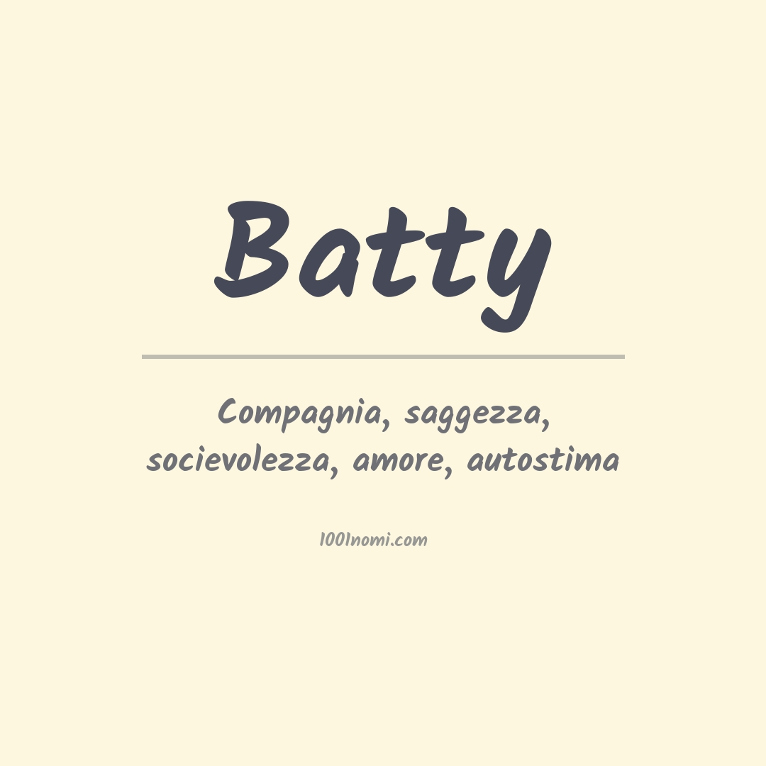 Significato del nome Batty