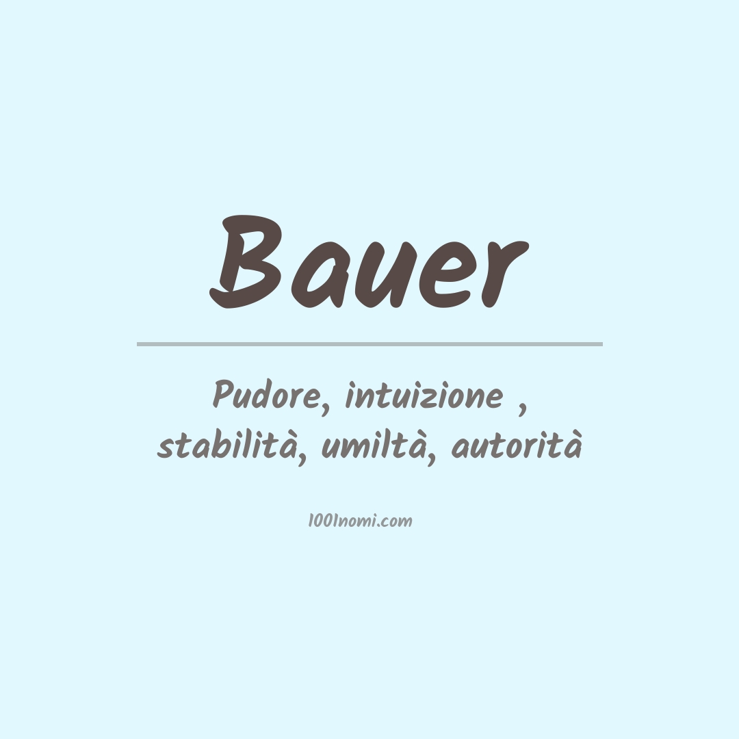 Significato del nome Bauer