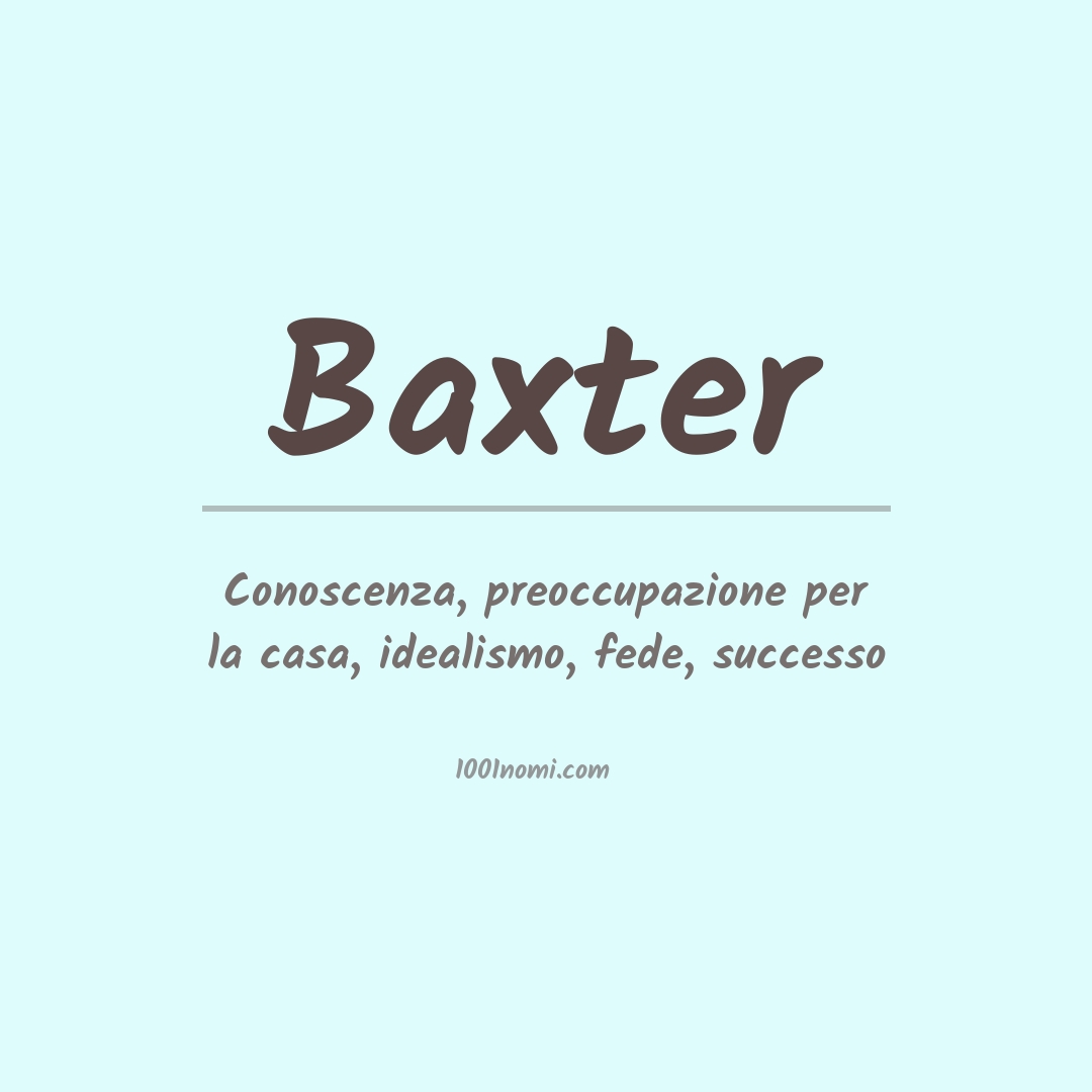 Significato del nome Baxter