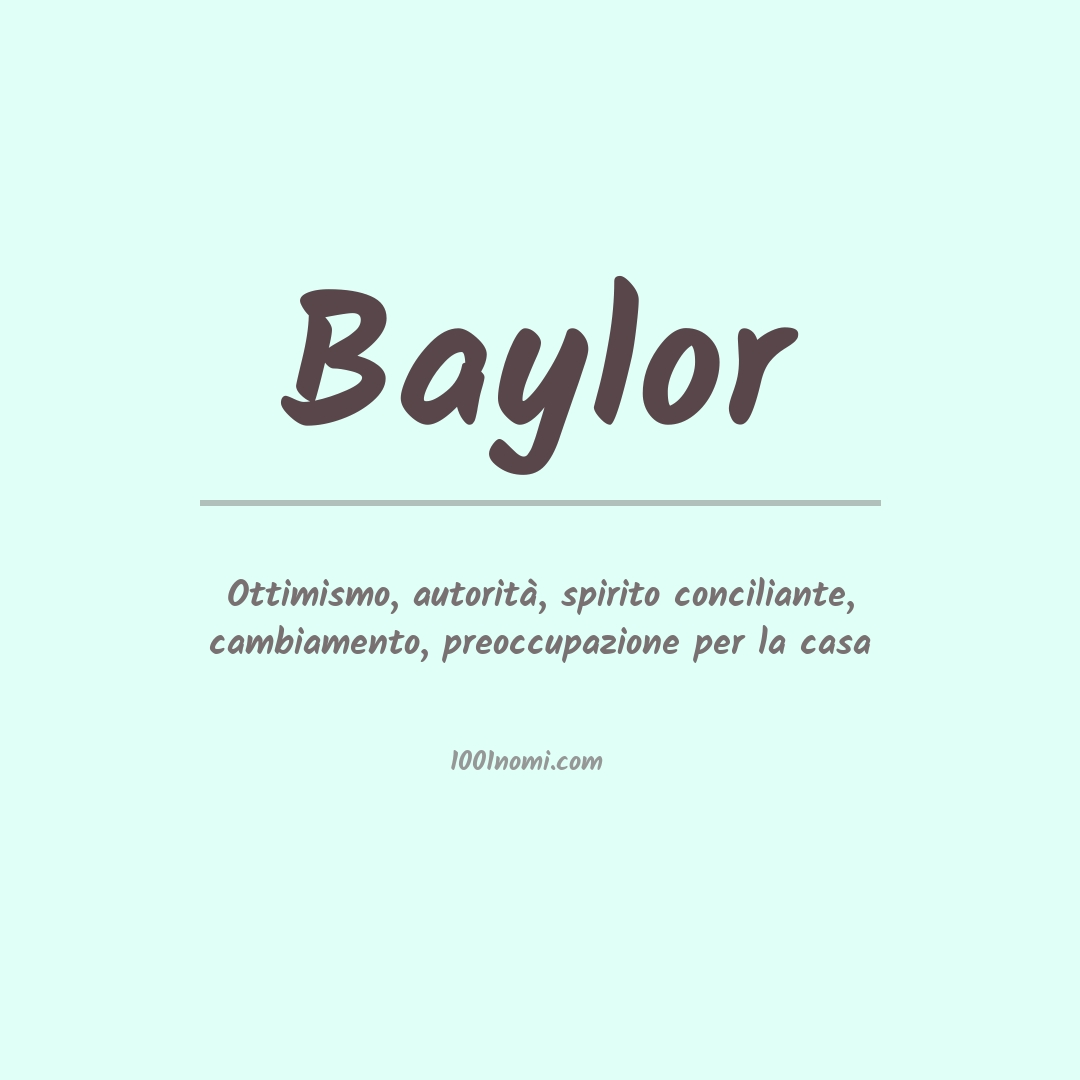 Significato del nome Baylor