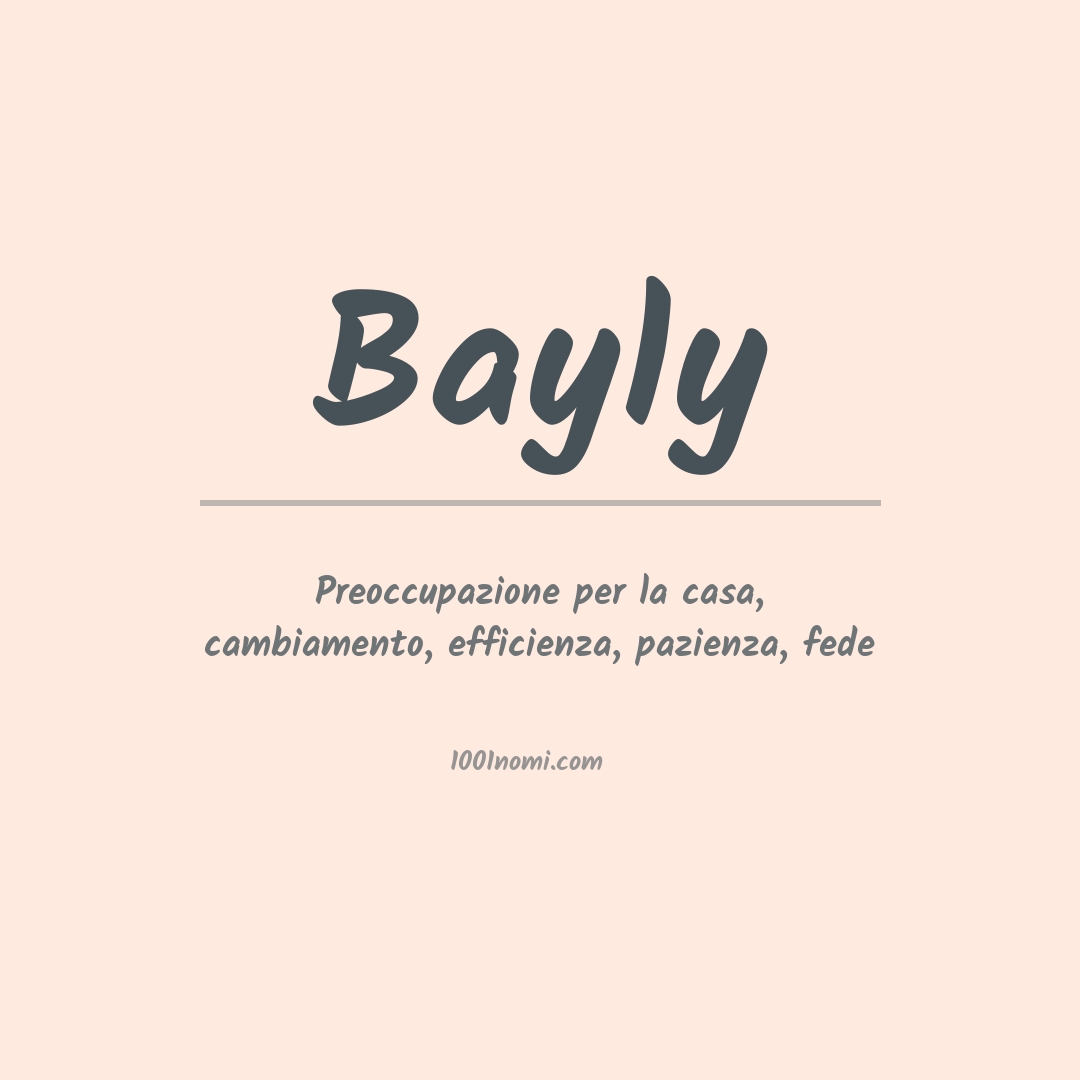 Significato del nome Bayly