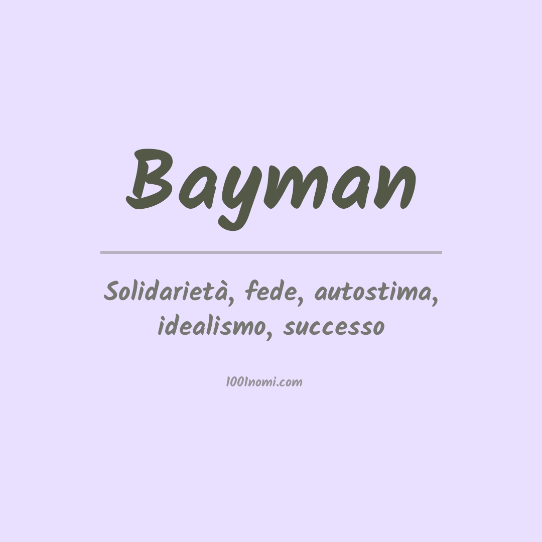 Significato del nome Bayman