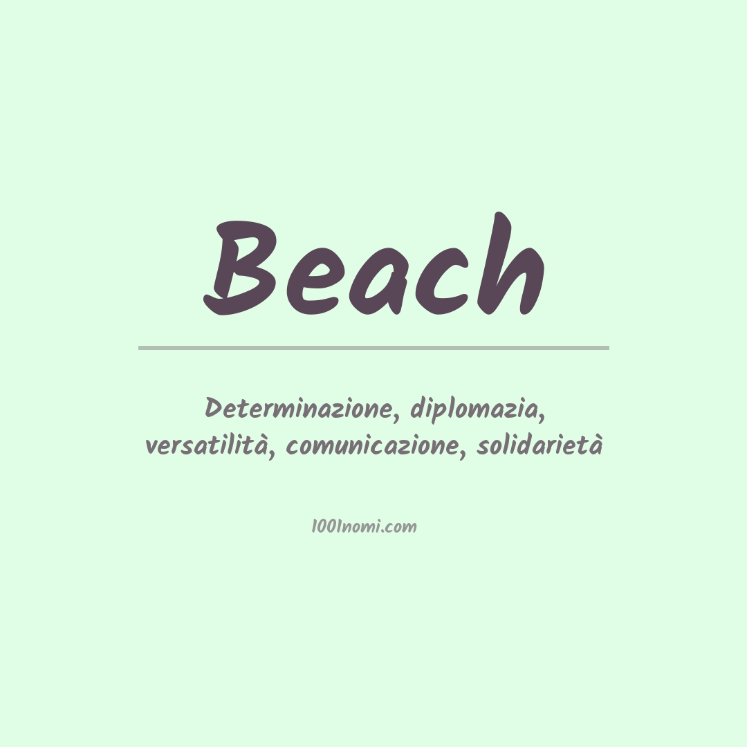 Significato del nome Beach