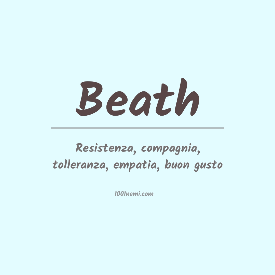 Significato del nome Beath