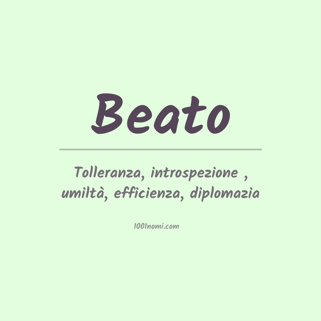 Significato del nome Beato