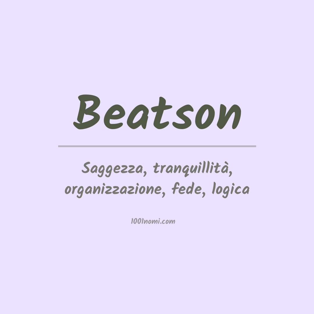 Significato del nome Beatson