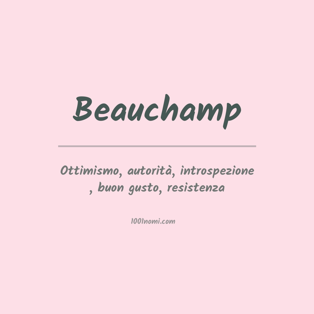 Significato del nome Beauchamp