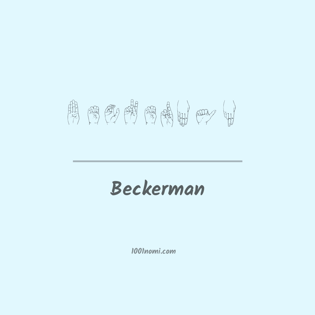 Beckerman nella lingua dei segni