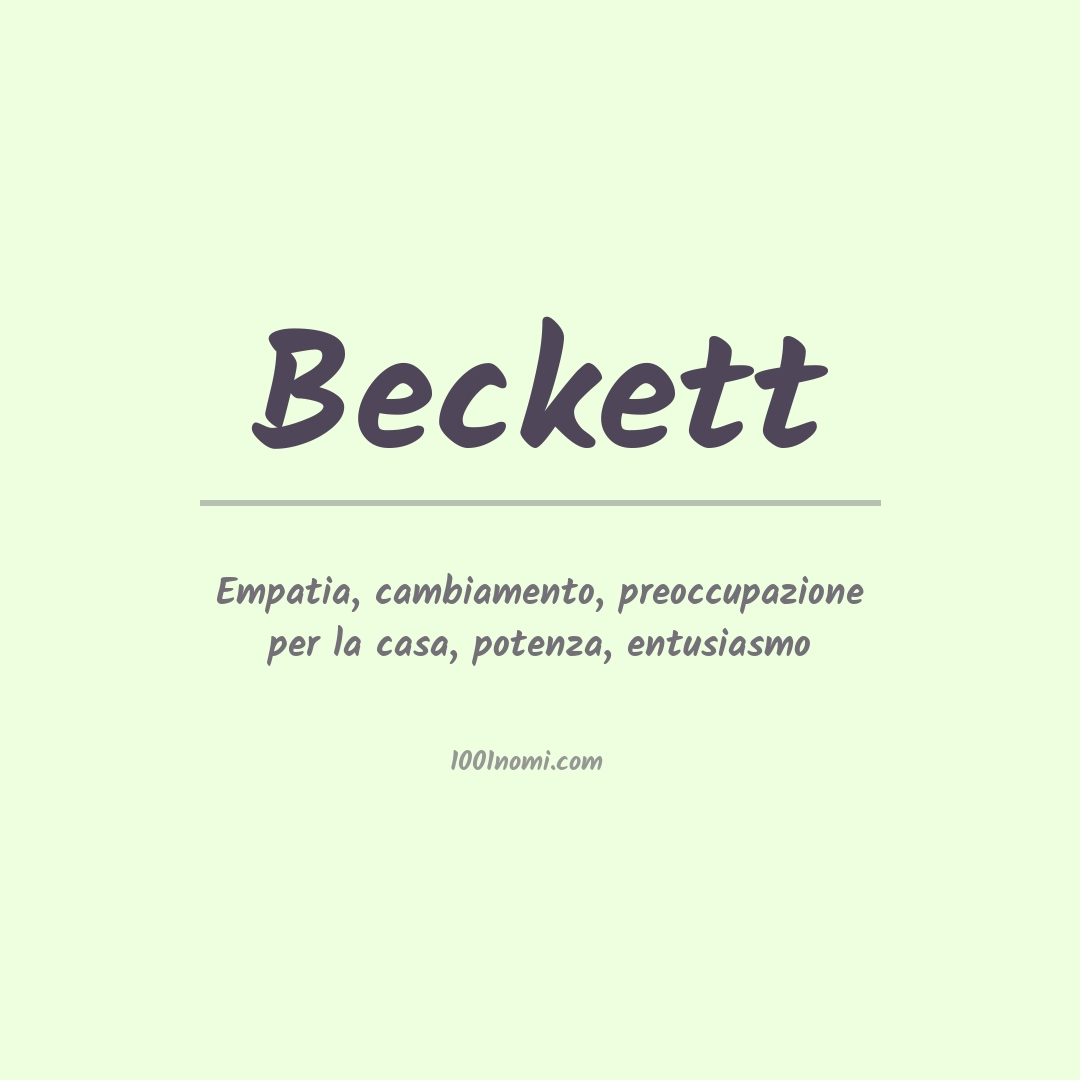 Significato del nome Beckett