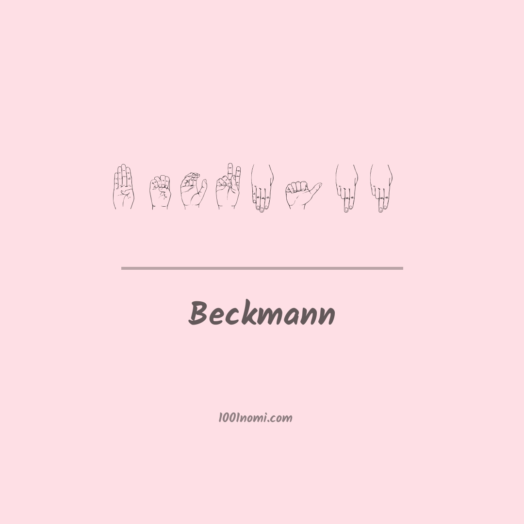 Beckmann nella lingua dei segni
