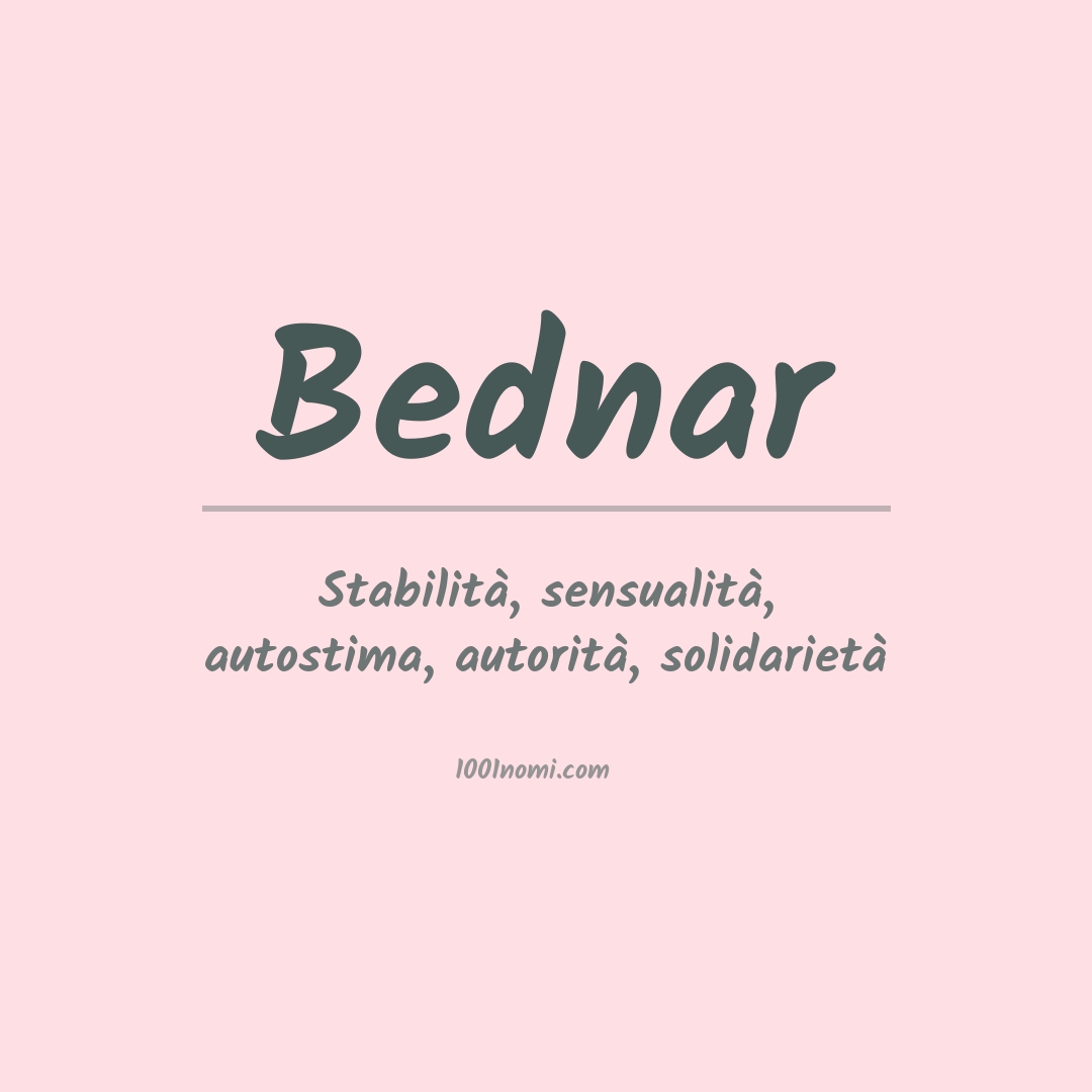 Significato del nome Bednar