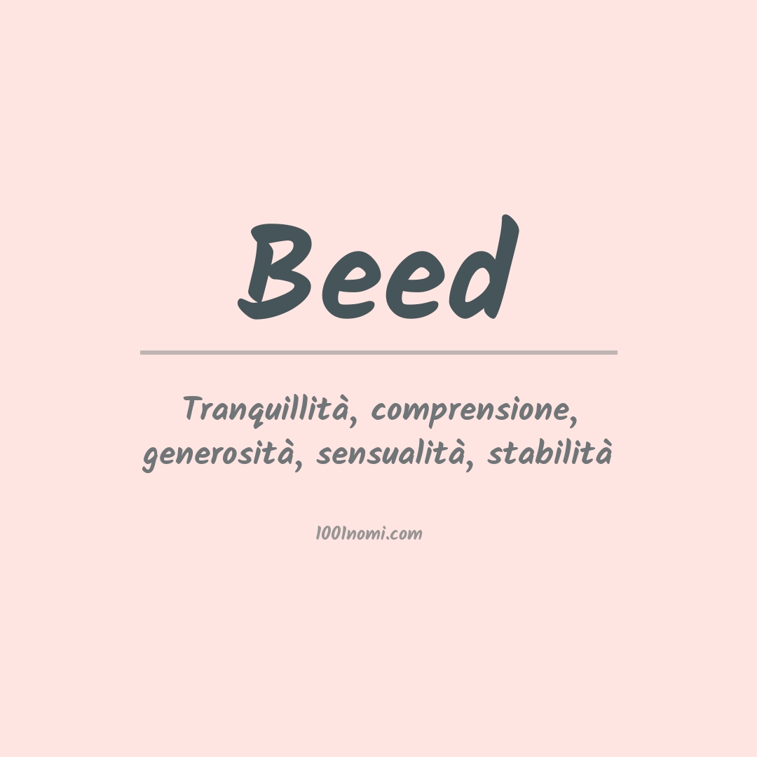 Significato del nome Beed