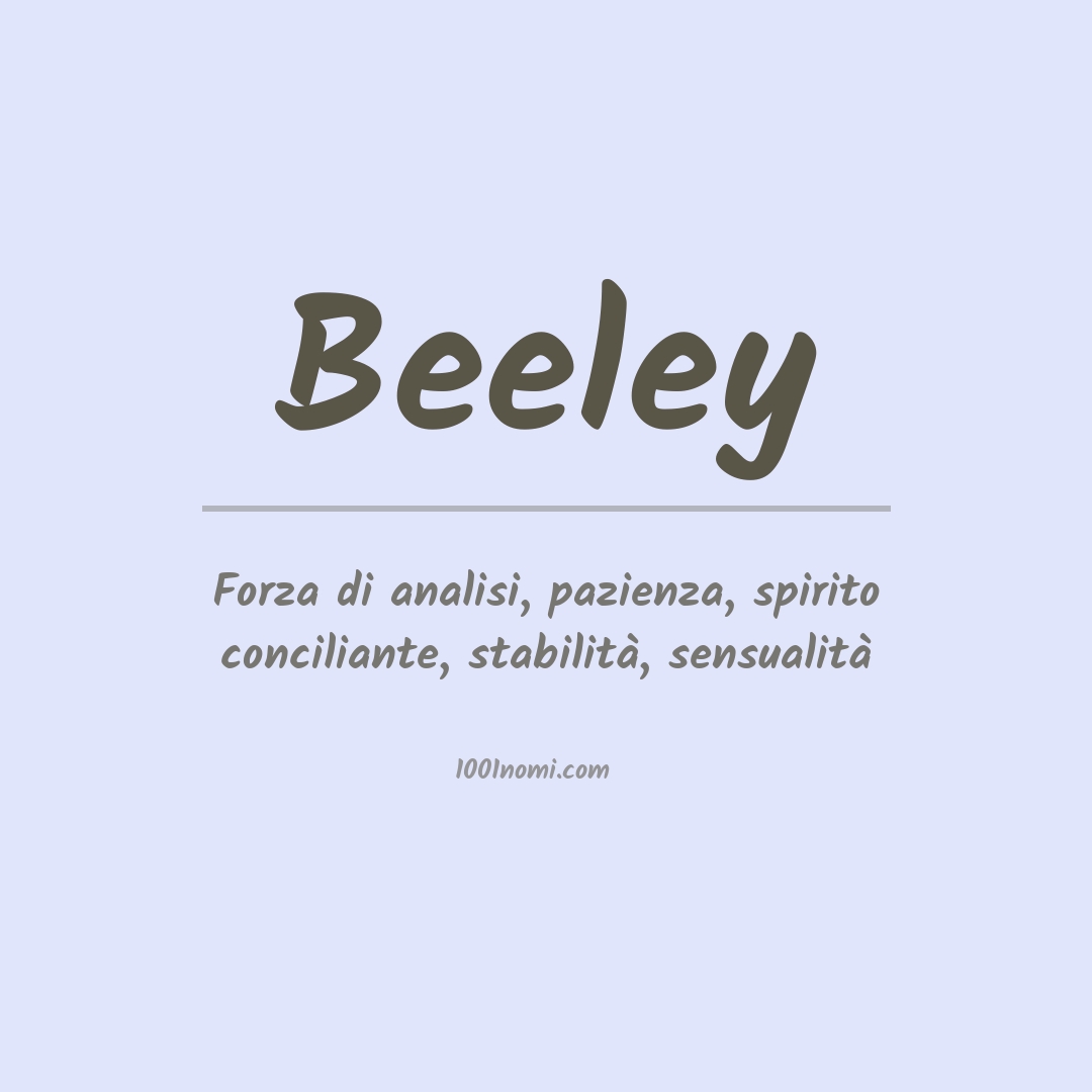 Significato del nome Beeley