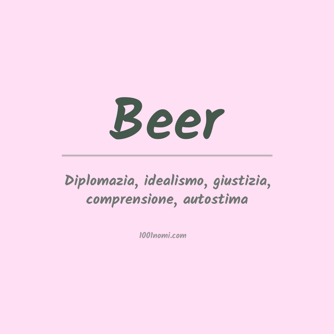 Significato del nome Beer