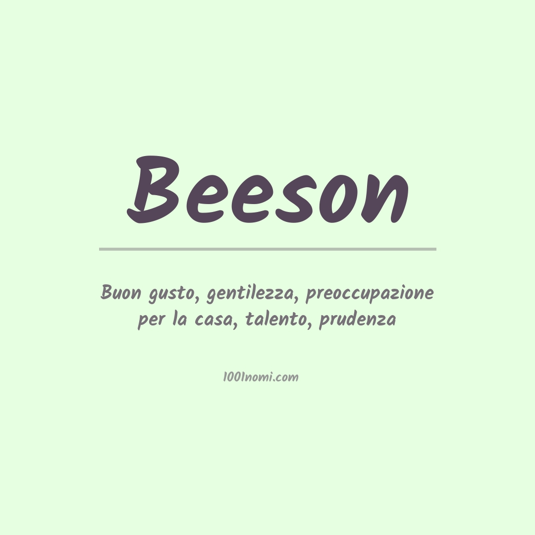 Significato del nome Beeson